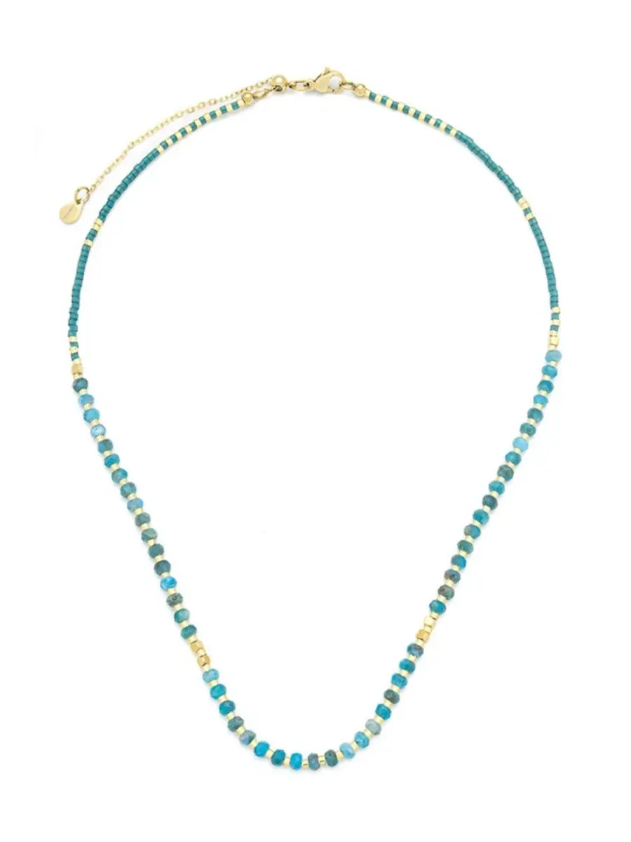 Ожерелье с бусинами Miyuki Lumira Mini Beaded Gemstone Necklace Kamaria — синий