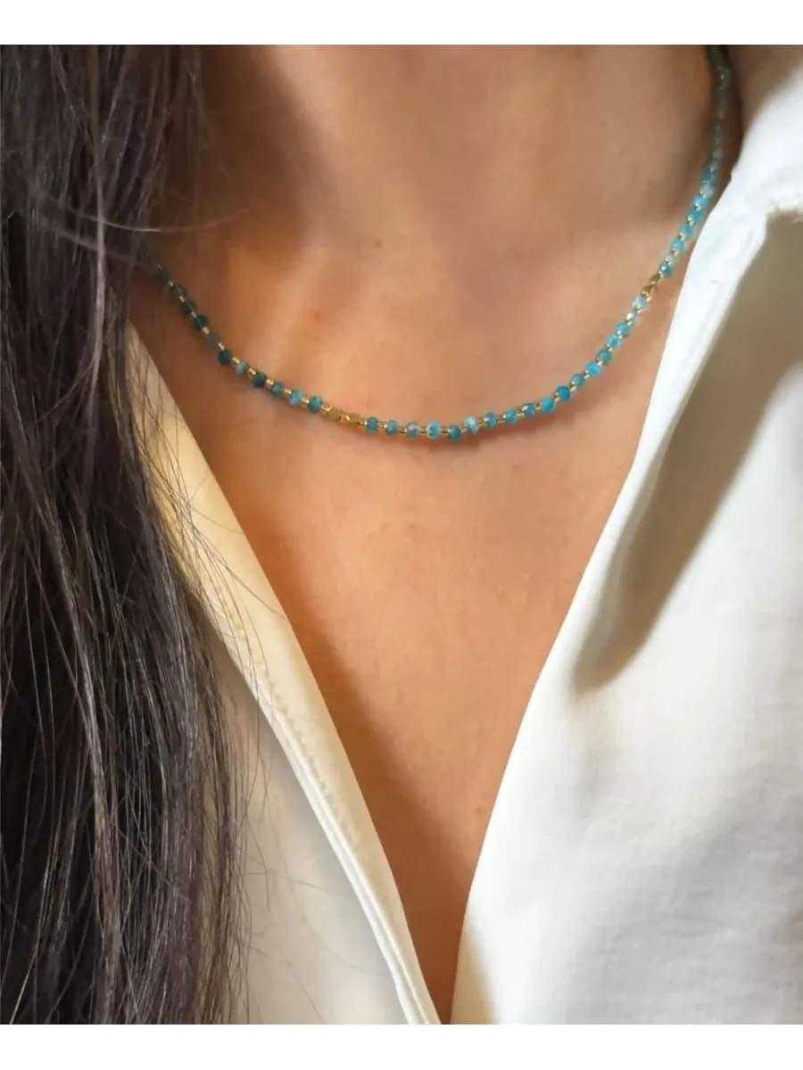 Ожерелье с бусинами Miyuki Lumira Mini Beaded Gemstone Necklace Kamaria — изображение 2 из 6, оттенок синий