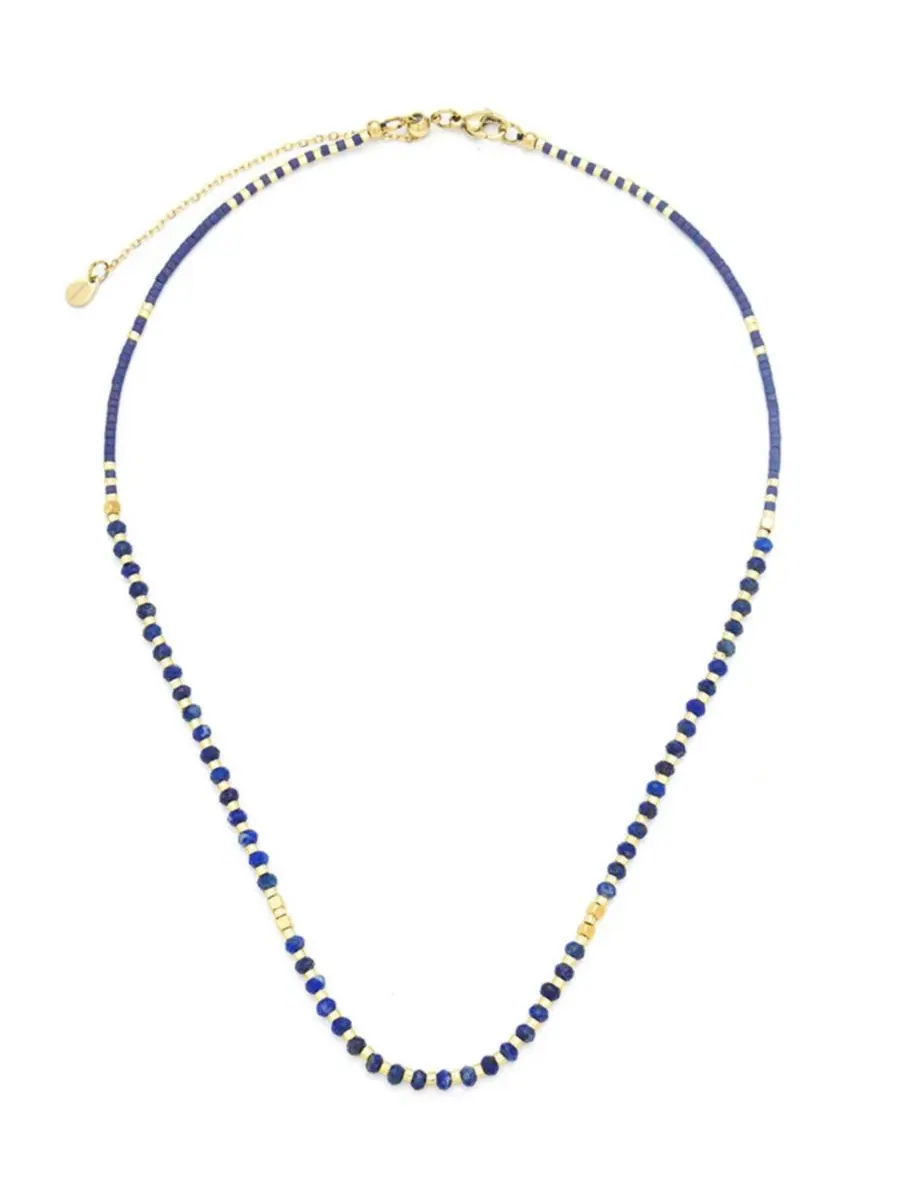 Ожерелье с подвеской из бусин, модель Lumira Mini Beaded Gemstone Kamaria — изображение 1 из 6, оттенок синий