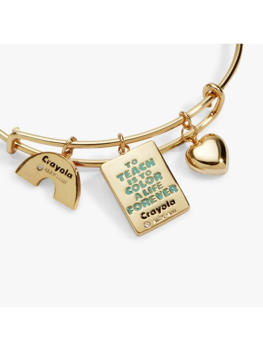 Браслет-манжета с подвесками Crayola 'To Teach Is To Color A Life Forever' Alex and Ani — изображение 2 из 3