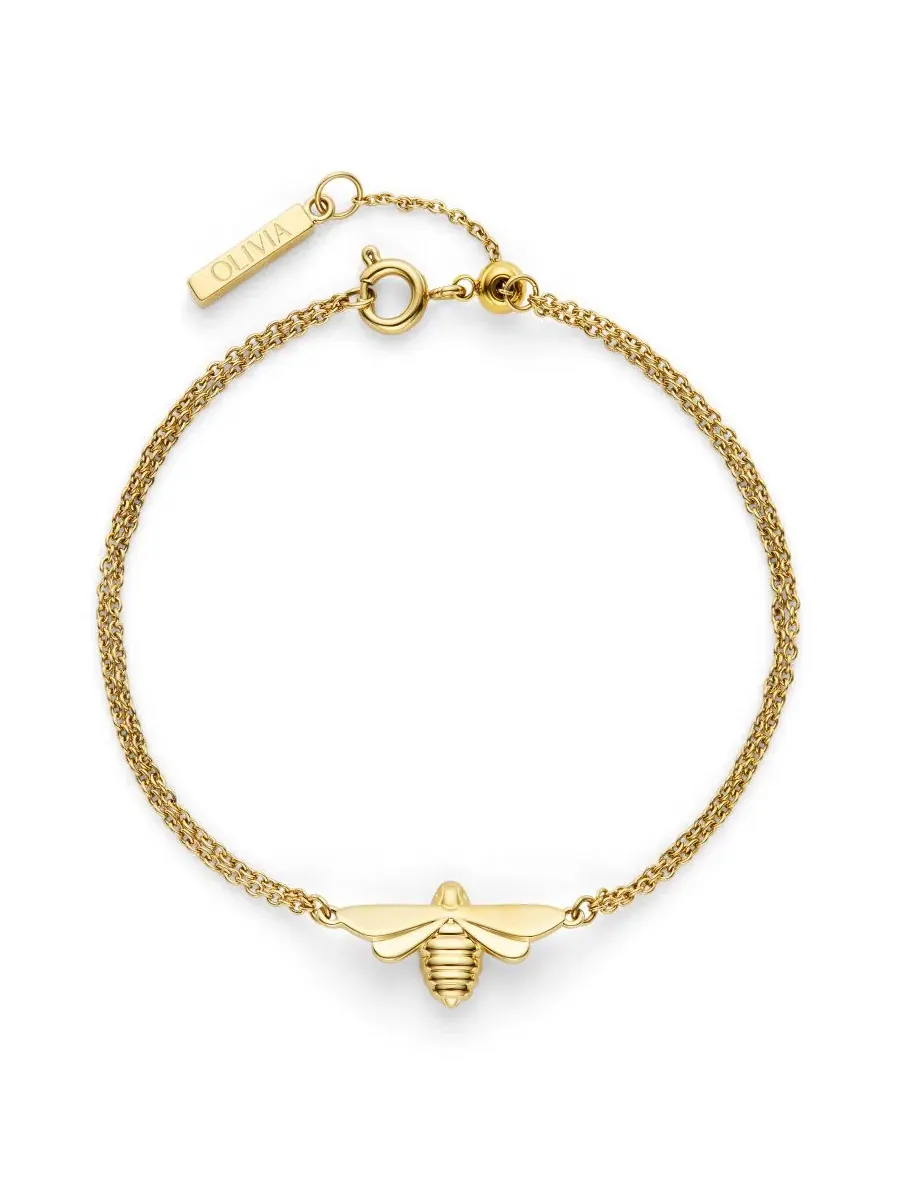Браслет с подвеской-пчелой Honey Bee Olivia Burton — золотистый