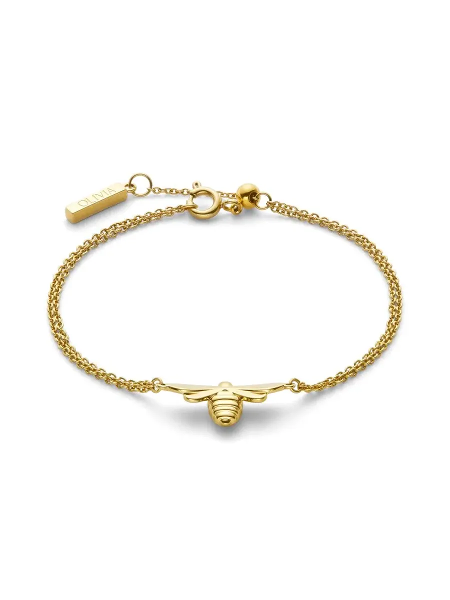 Браслет с подвеской-пчелой Honey Bee Olivia Burton — изображение 3 из 6, оттенок золото