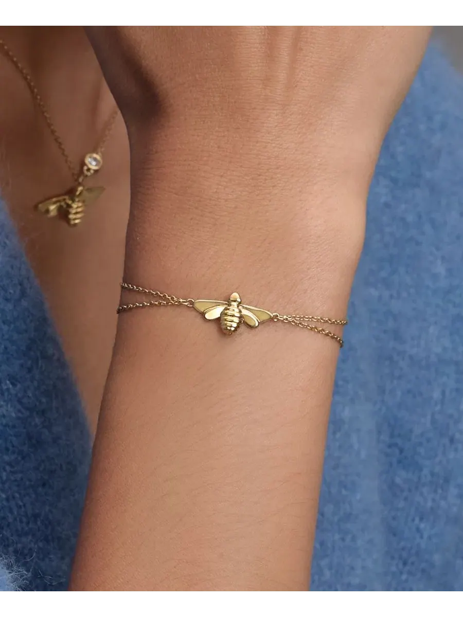 Браслет с подвеской-пчелой Honey Bee Olivia Burton — изображение 6 из 6, оттенок золото