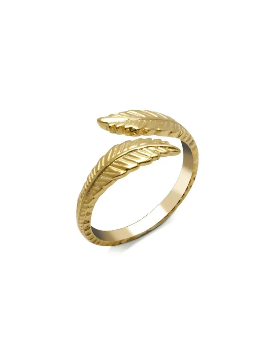Кольцо на палец ноги с текстурой пера — золотистый