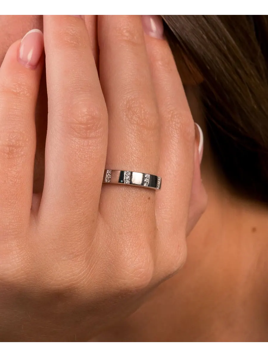 Кольцо Брэдли с кубическим цирконием Sterling Forever — изображение 3 из 3, оттенок серебряный