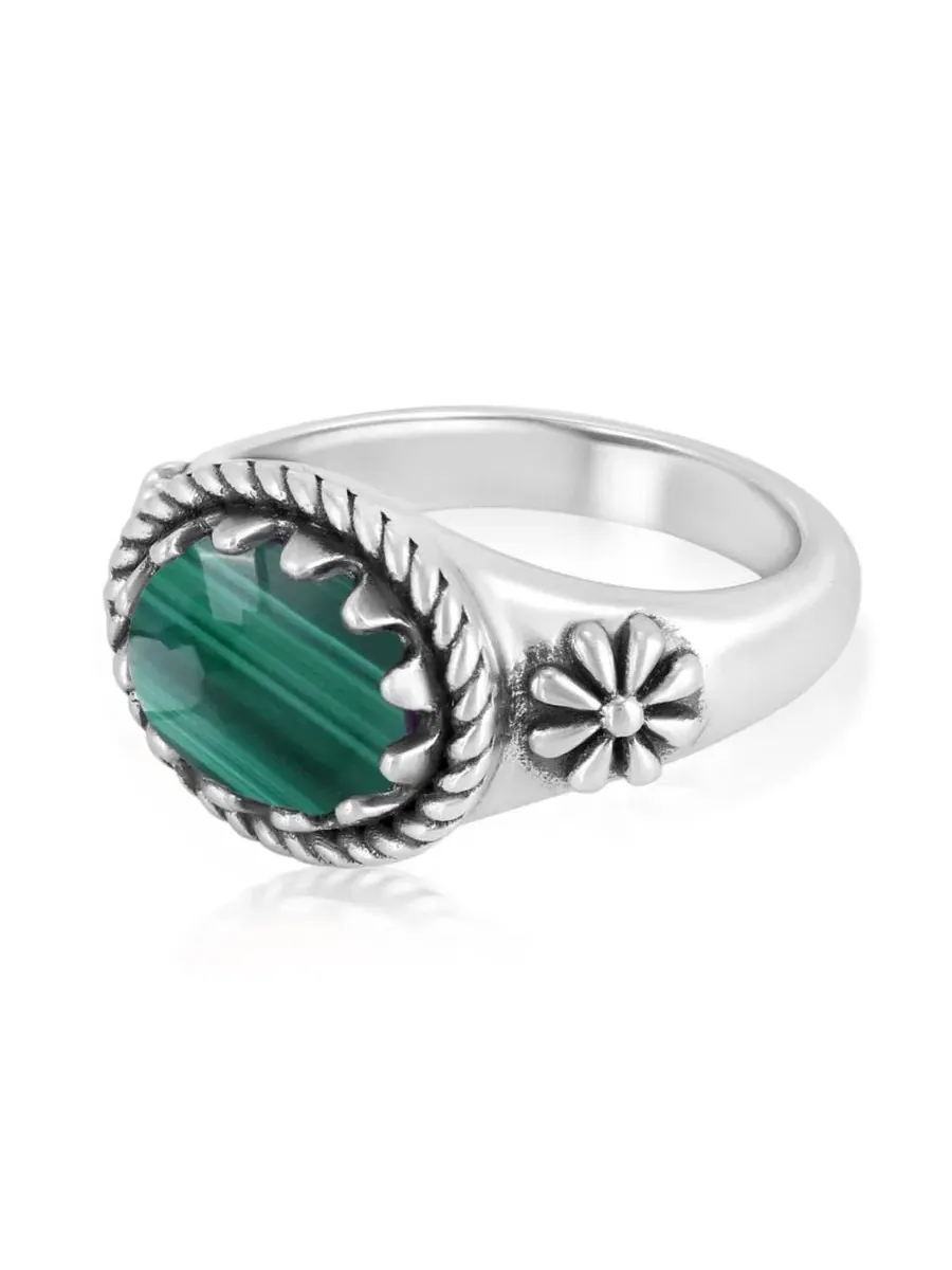Серебряное кольцо с малахитом «Восток-Запад» American West Jewelry — изображение 3 из 6