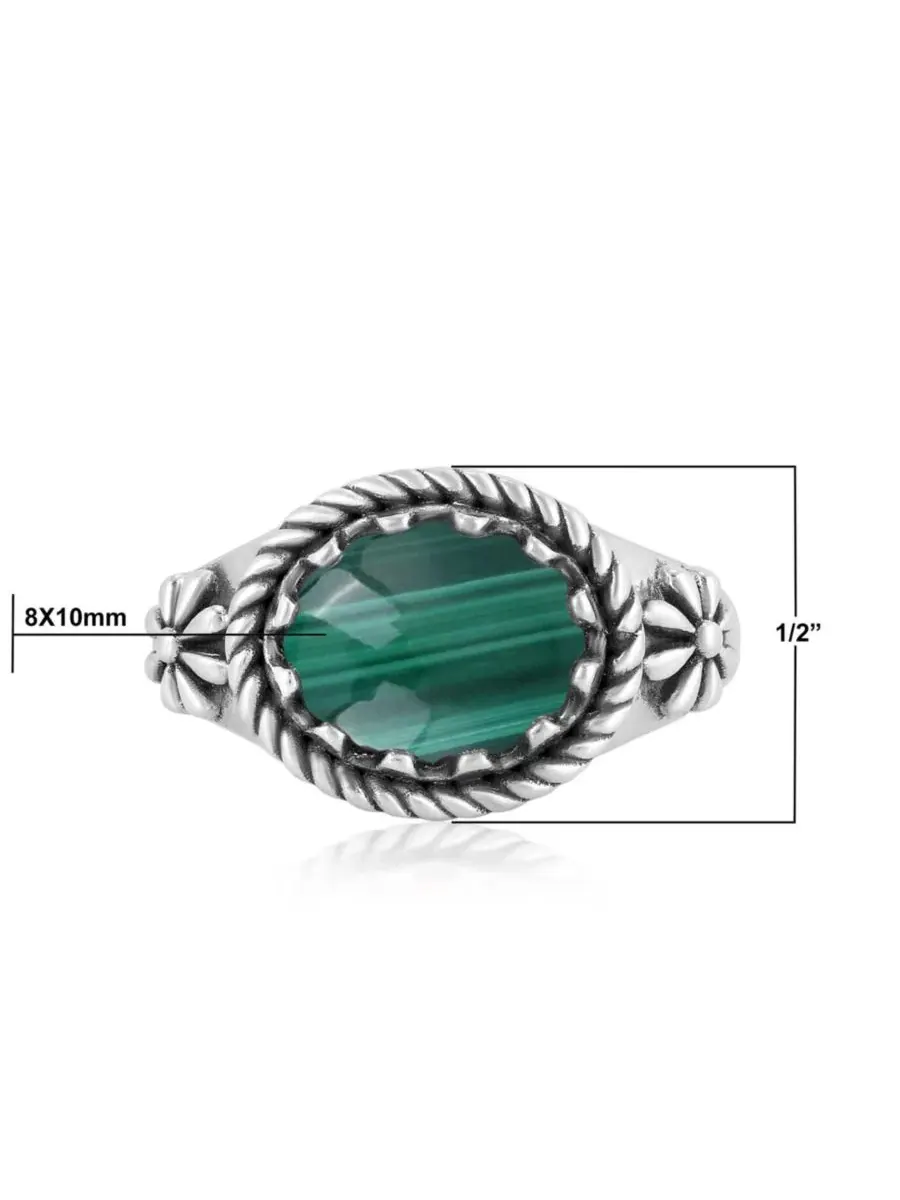 Серебряное кольцо с малахитом «Восток-Запад» American West Jewelry — изображение 4 из 6