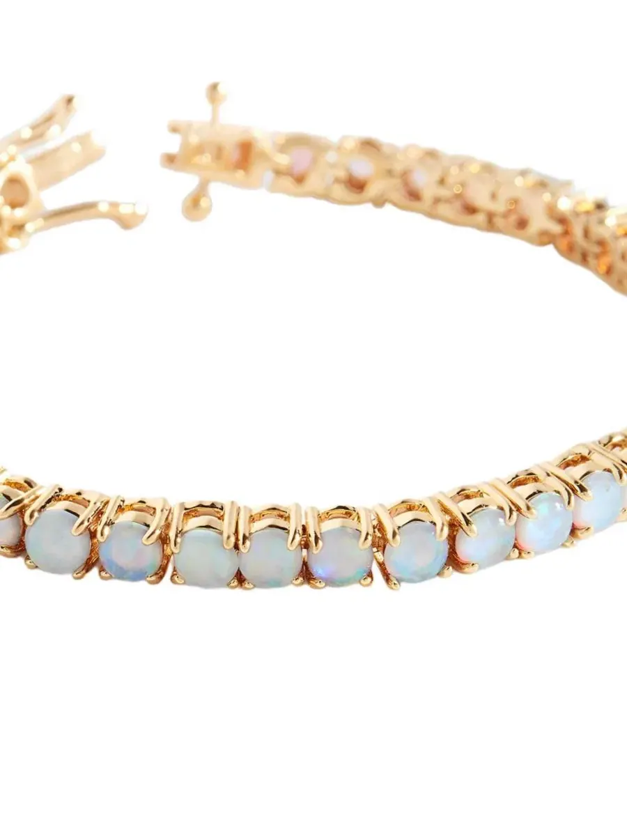 Браслет-тенниска с опалом, 4 мм, Opal Tennis Bracelet Mint & Lily — изображение 3 из 3, оттенок золотистый