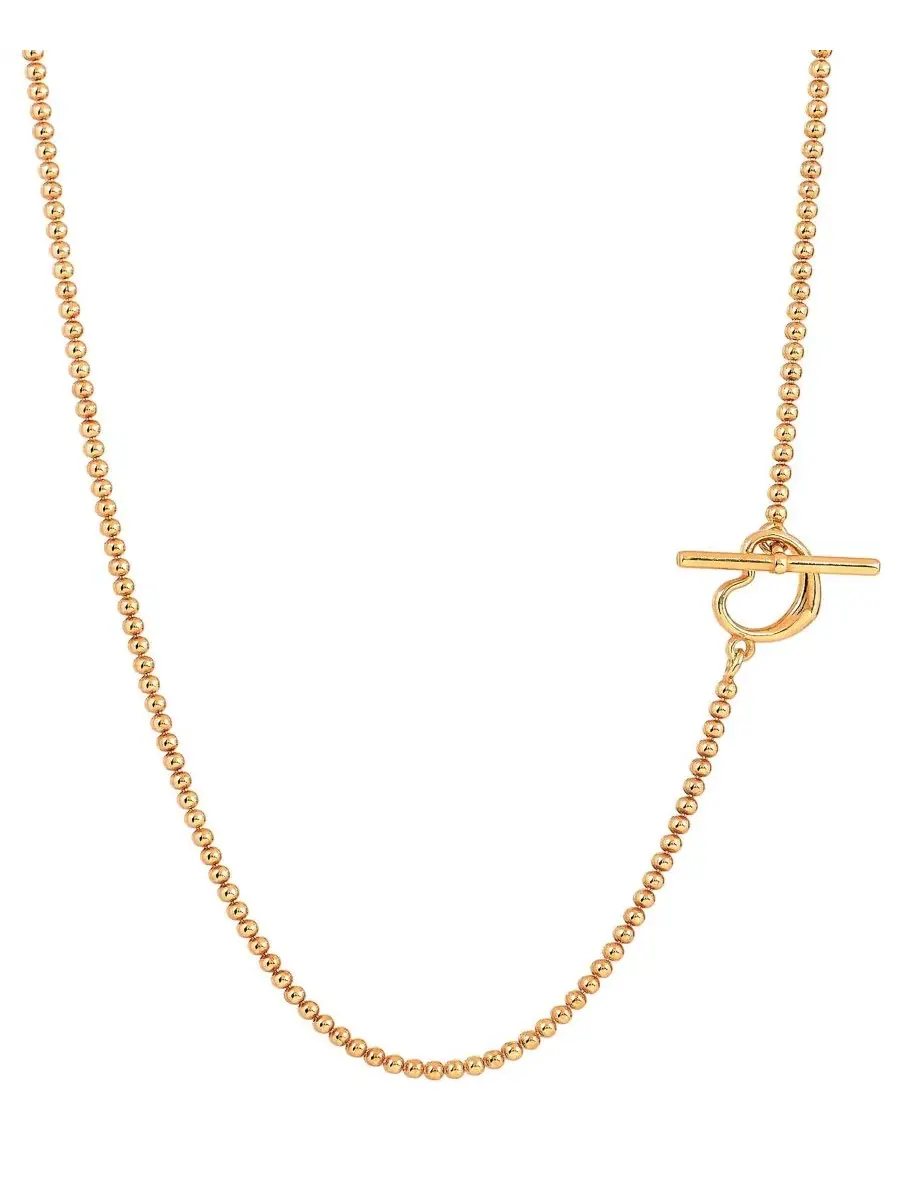 Ожерелье с сердцем и бусинами Primavera Gold Over Silver Heart Toggle Bead Giani Bernini — изображение 2 из 3, оттенок золото