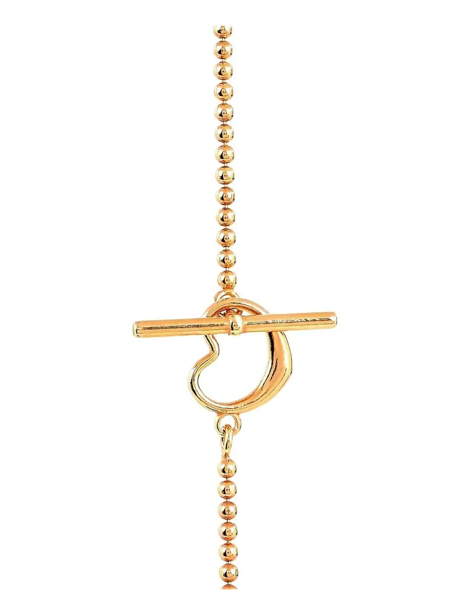 Ожерелье с сердцем и бусинами Primavera Gold Over Silver Heart Toggle Bead Giani Bernini — изображение 3 из 3, оттенок золото
