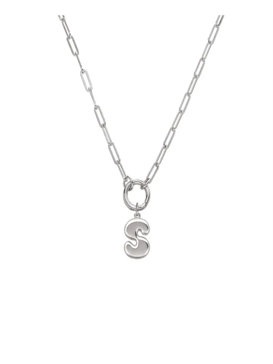 Кулон-подвеска Bubble Up Initial Necklace Oak & Luna — серебристый