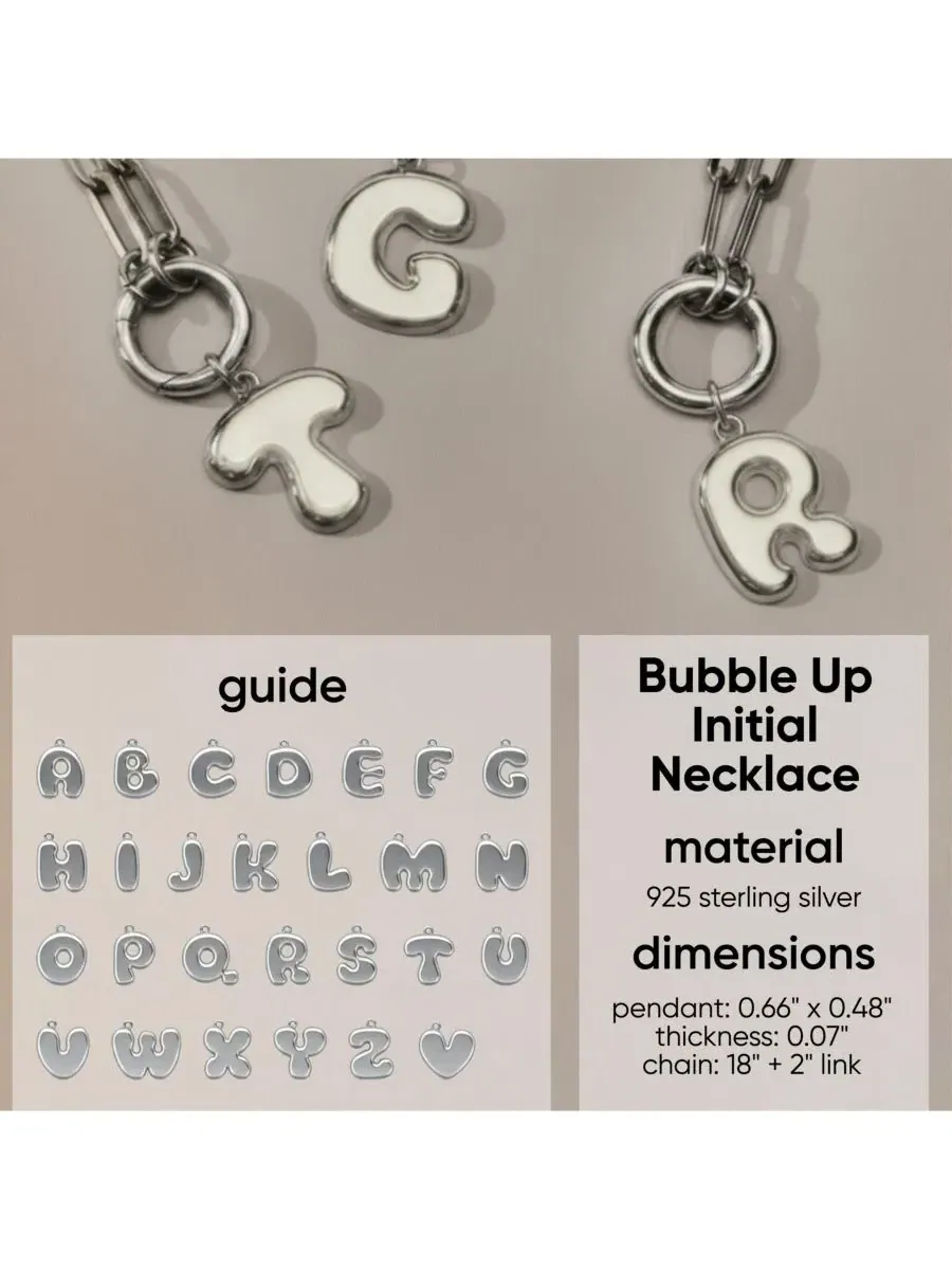 Подвеска-кулон с инициалом Bubble Up Oak & Luna — изображение 2 из 5, оттенок серебристый