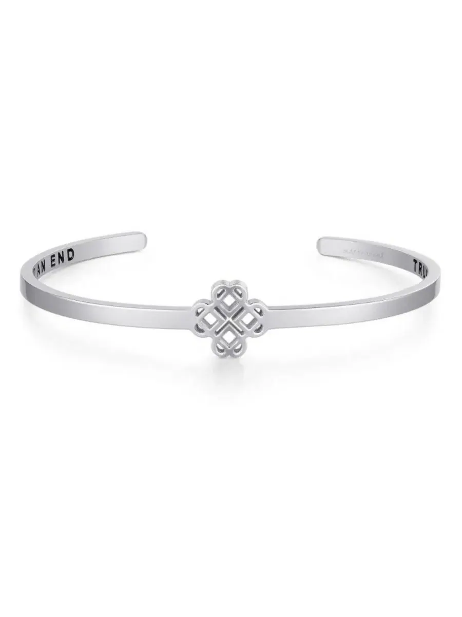 Браслет с подвеской в виде кельтского узла Kindred Cuff Mantra — серебристый