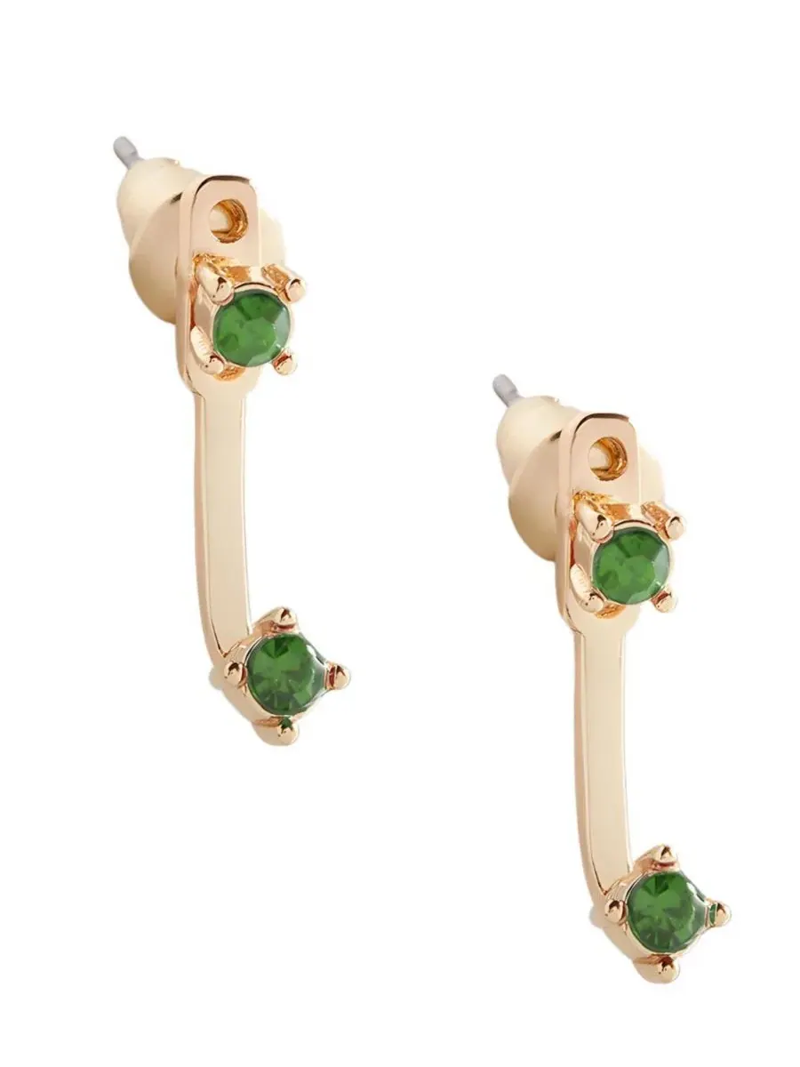 Серьги-подвески с камнями по знаку зодиака Mint & Lily — изображение 1 из 3, оттенок изумрудный