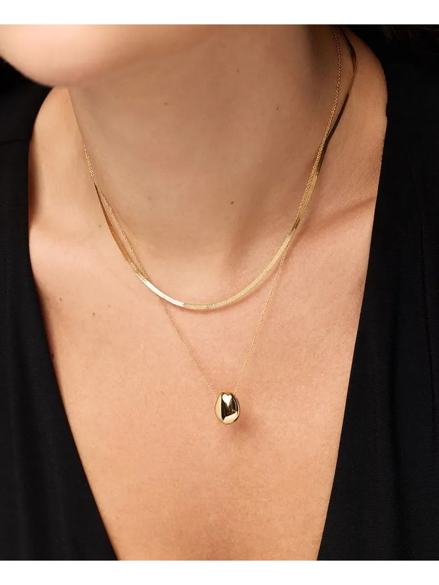 Миниатюрный позолоченный кулон-подвеска Pebble Ana Luisa — изображение 2 из 3, оттенок золото