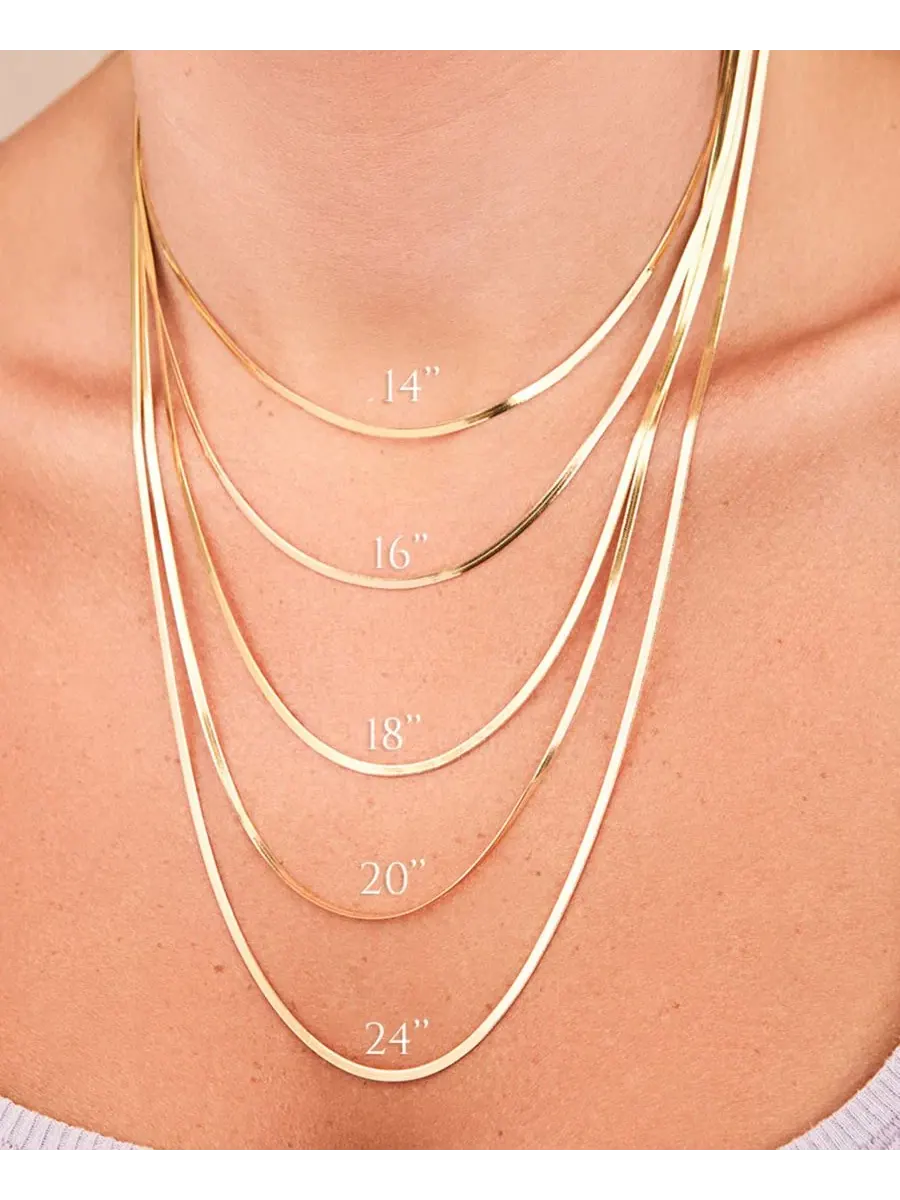 Тонкие цепочки в виде елочки Sterling Forever — изображение 3 из 4, оттенок золото