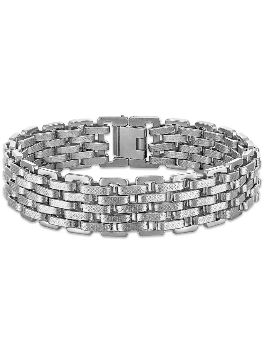 Широкий многозвенный браслет из нержавеющей стали Esquire Men'S Jewelry, стальной — серебристый