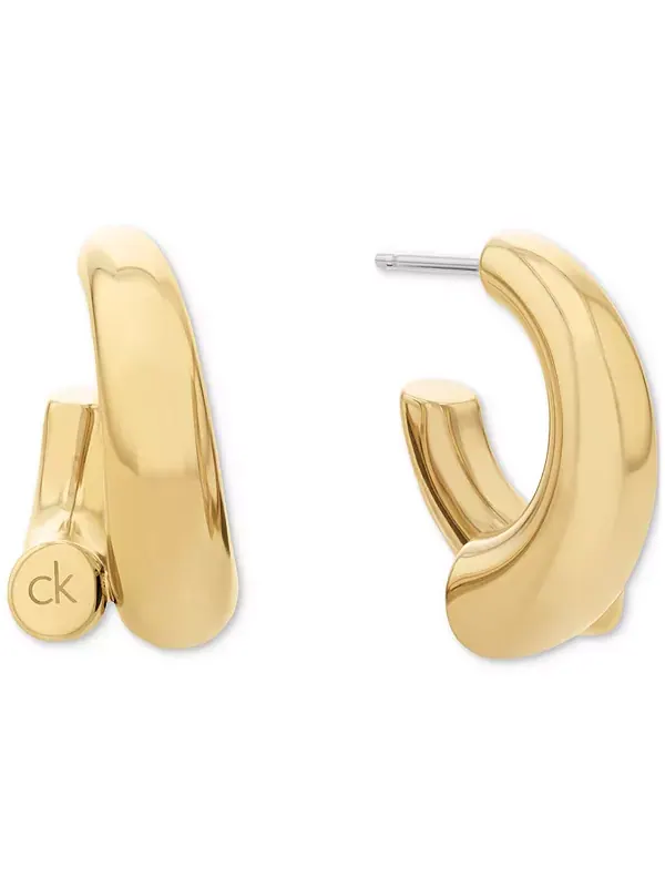 Серьги-Подвески в форме спирали серебристого оттенка Calvin Klein
