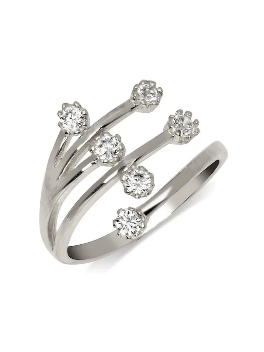 Кольцо на палец ноги с кубическим цирконием Curata Jewelry — серебристый