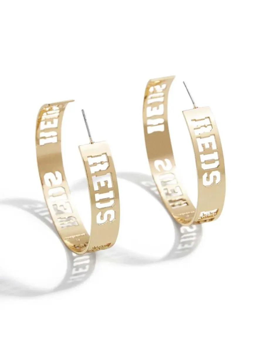 Серьги-кольца Baublebar Cincinnati Reds с крупным вырезом Wear By Erin Andrews — золотистый