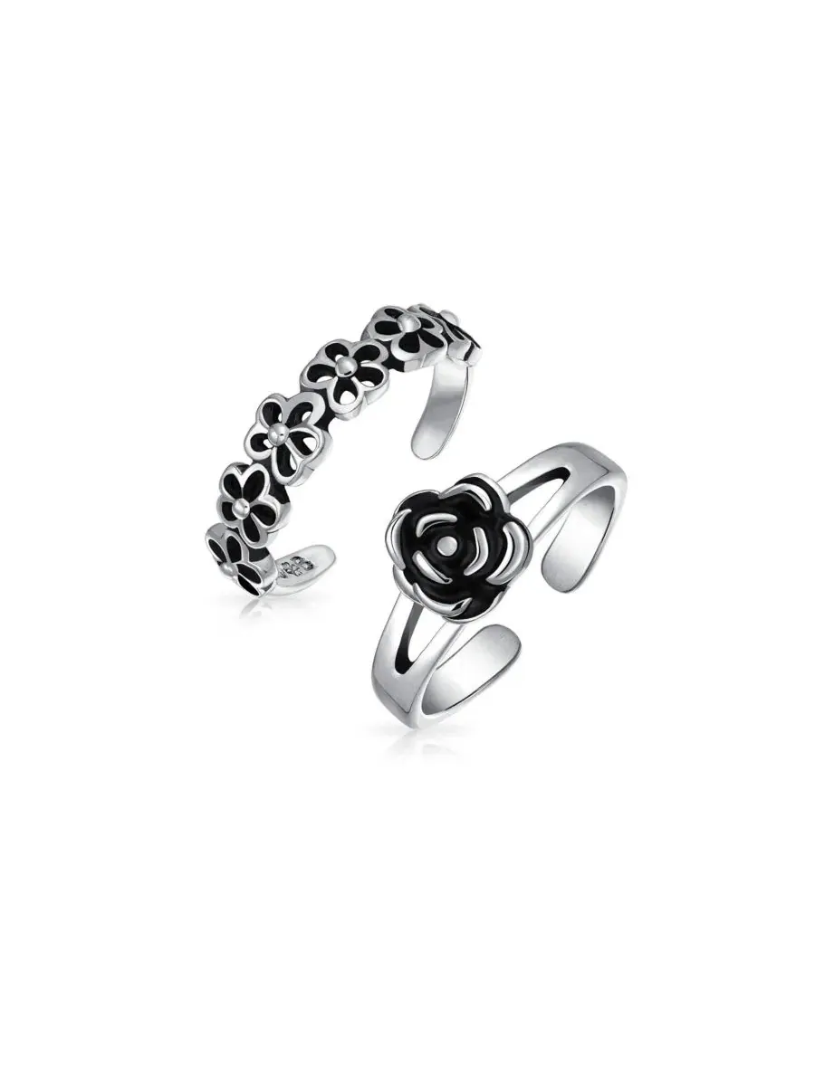 Кольцо на палец ноги с цветочным дизайном, комплект из 2 шт Bling Jewelry