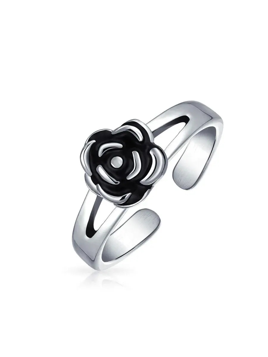 Кольцо на палец ноги с цветочным дизайном, комплект из 2 шт Bling Jewelry — изображение 4 из 5, оттенок серебристый