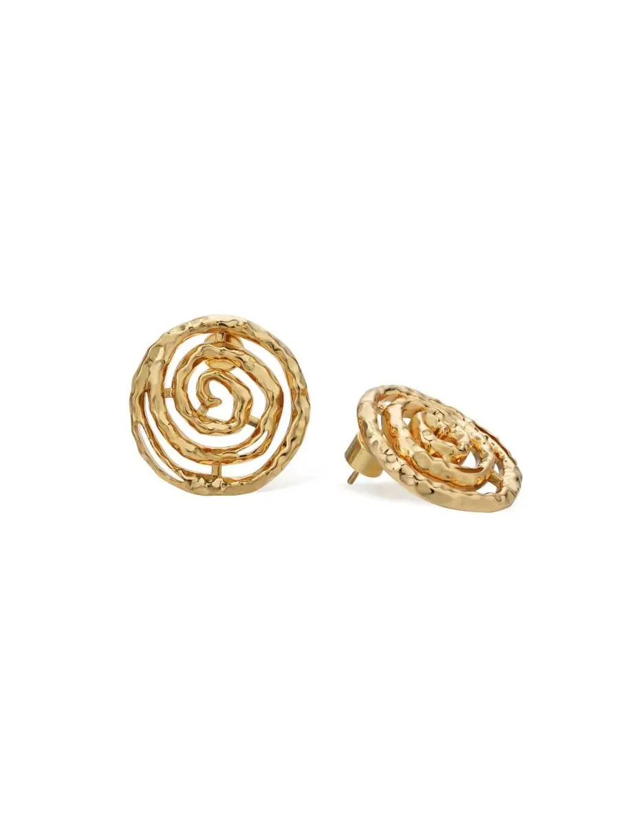 Серьги круглые Eternal Spiral RETRO CHIC — золотистый