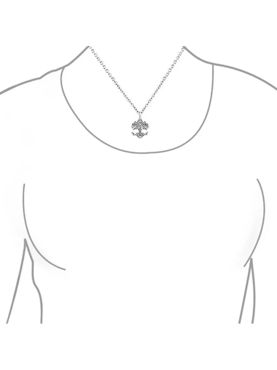 Кулон-подвеска Tree of Life с цепочкой, бренд Bling Jewelry — изображение 3 из 3, оттенок серебристый