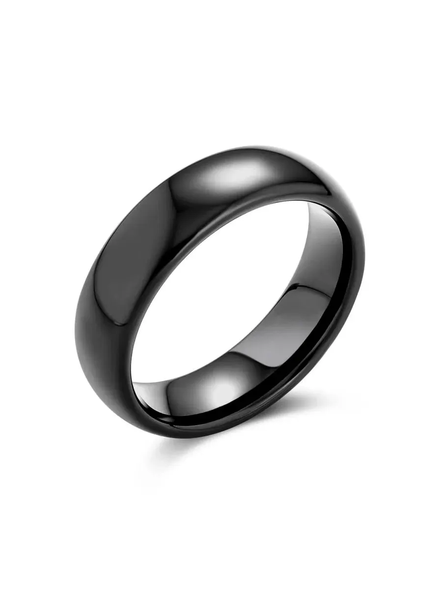 Обручальное кольцо Classic Dome из титана с покрытием, 6 мм Bling Jewelry