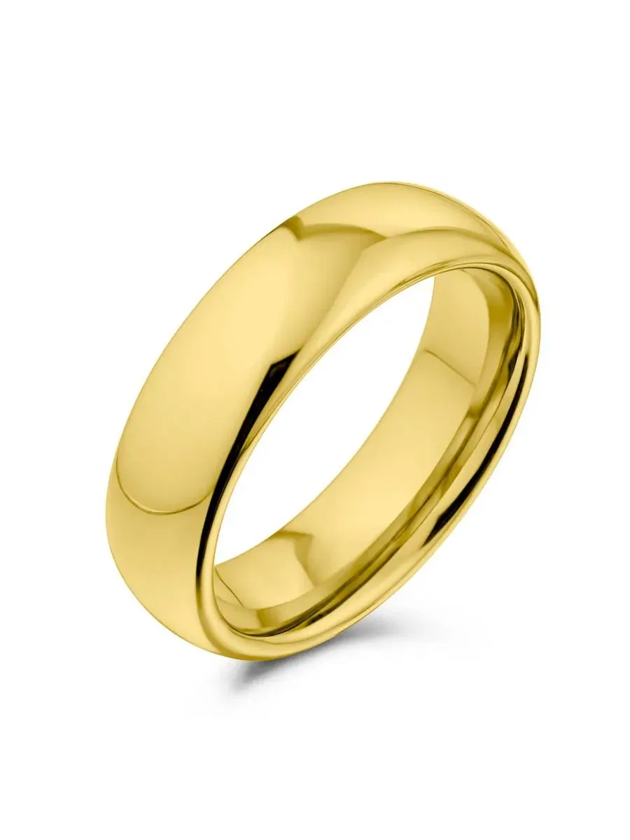 Обручальное кольцо Classic Dome Wedding Band Ring из титана с покрытием 6 мм Bling Jewelry — изображение 1 из 5