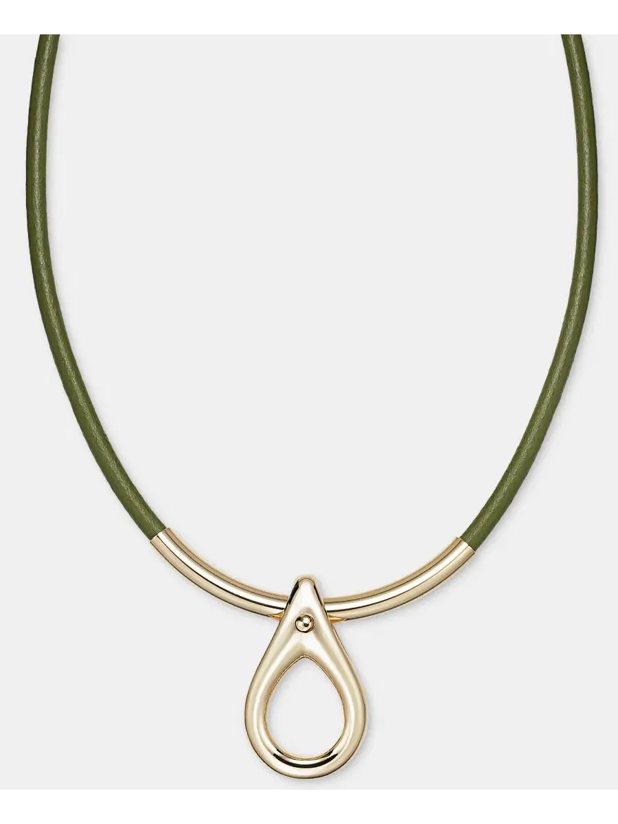Кулон-подвеска на кожаном шнурке Anne Klein — изображение 1 из 5, оттенок зеленый