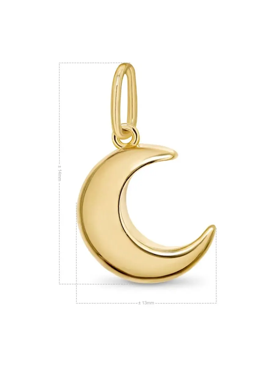 Подвеска-полумесяц из золота 14K DEVATA — изображение 2 из 3, оттенок золото