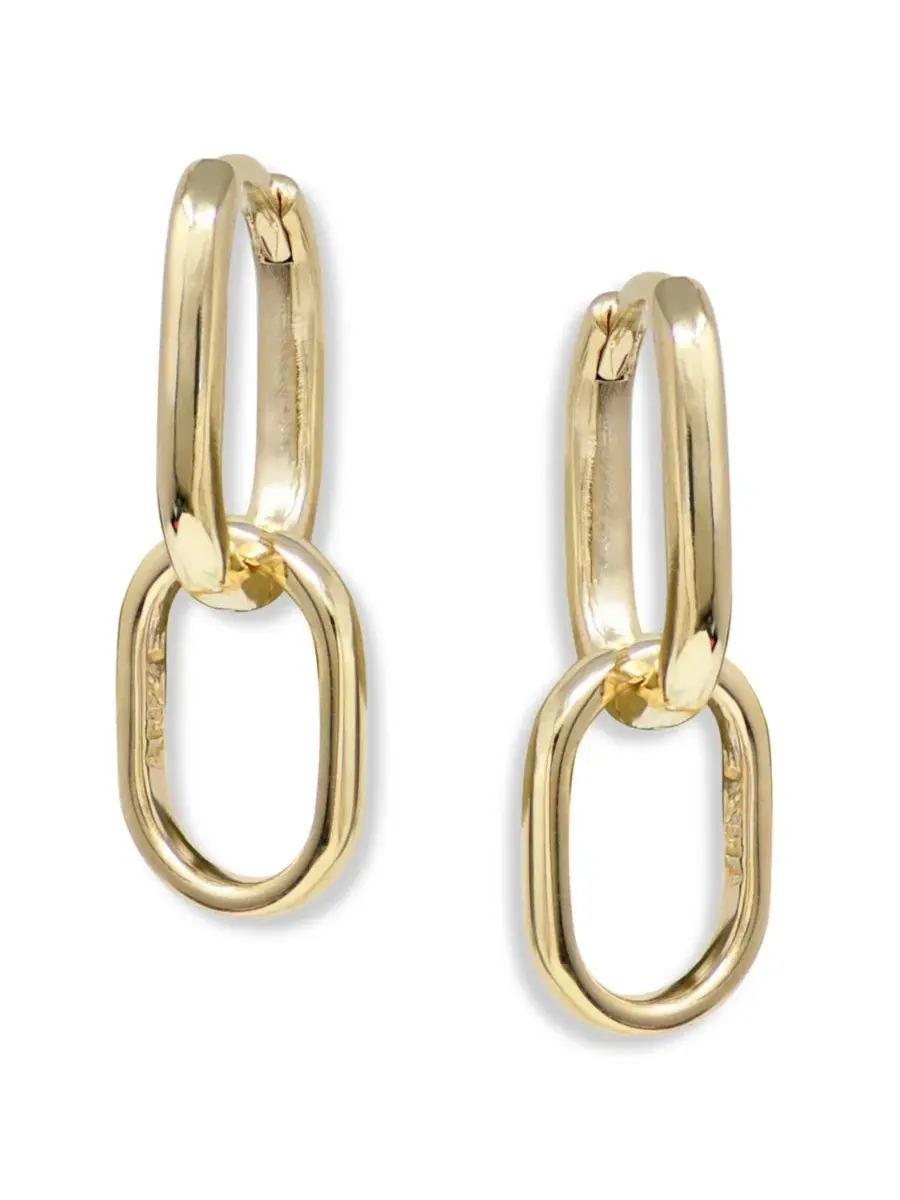 Серьги-кольца с подвесками Classique Jojo Paper Clip Double Hoops Anzie — желтый