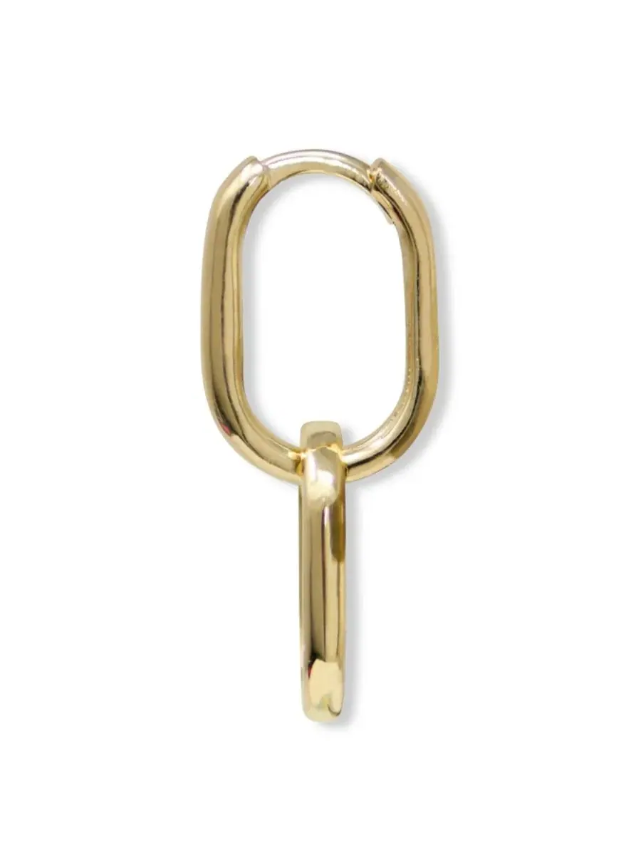 Серьги-кольца с подвесками Classique Jojo Paper Clip Double Hoops Anzie — изображение 2 из 3, оттенок желтый