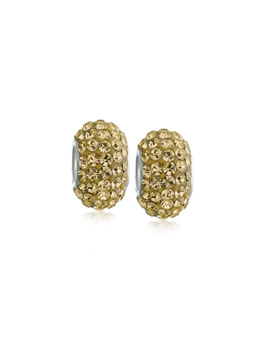 Набор из 2 бусин-распорок с кристаллами из стерлингового серебра 925 пробы Bling Jewelry