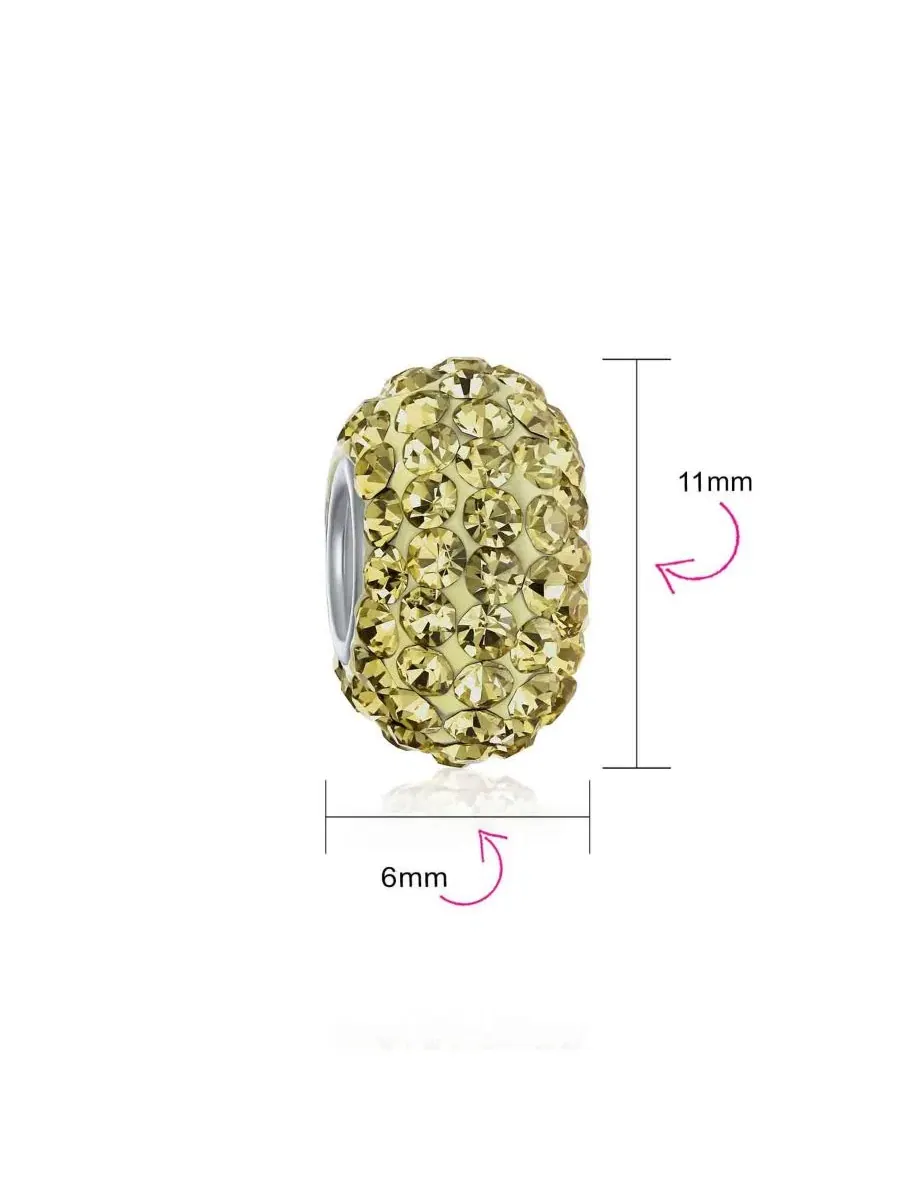Набор из 2 бусин-распорок с кристаллами из стерлингового серебра 925 пробы Bling Jewelry — изображение 3 из 3