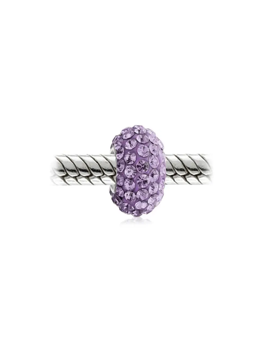 Набор из 2 бусин-распорок для браслета .925 Sterling Silver Solid Electric Blue Crystal Spacer — изображение 2 из 3