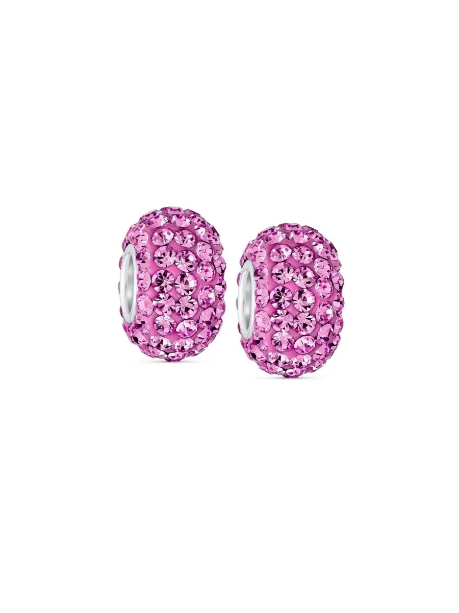 Набор кристаллических бусин для браслета 12 мм, .925 стерлинговое серебро Bling Jewelry