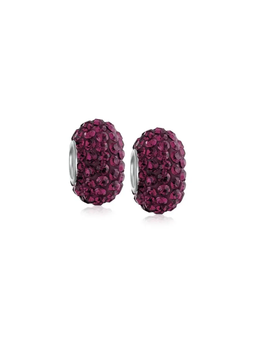 Комплект бусин-распорок для браслета с кристаллами, 2 шт. Bling Jewelry — изображение 1 из 3, оттенок фиолетовый