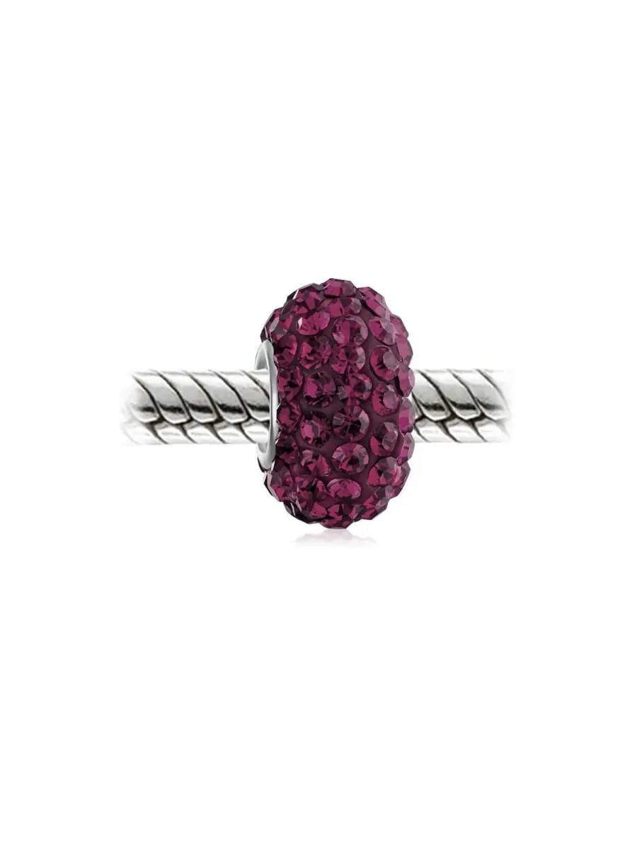 Комплект бусин-распорок для браслета с кристаллами, 2 шт. Bling Jewelry — изображение 2 из 3, оттенок фиолетовый