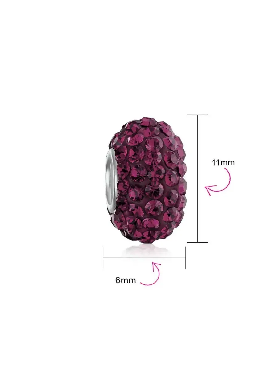 Комплект бусин-распорок для браслета с кристаллами, 2 шт. Bling Jewelry — изображение 3 из 3, оттенок фиолетовый