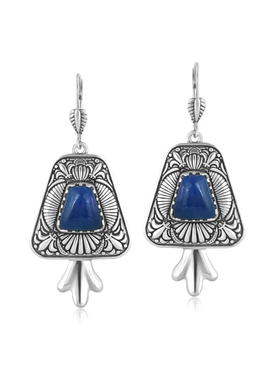 Серьги-трапеции из стерлингового серебра с содалитом American West Jewelry — мульти