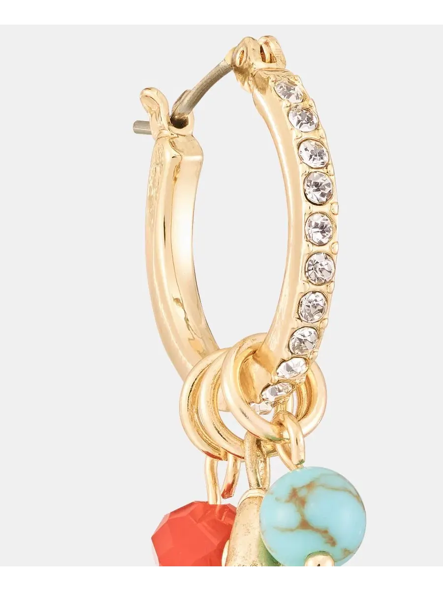 Серьги-пусеты с подвеской Fish & Bead Charm Lonna & Lilly — изображение 4 из 4, оттенок мульти