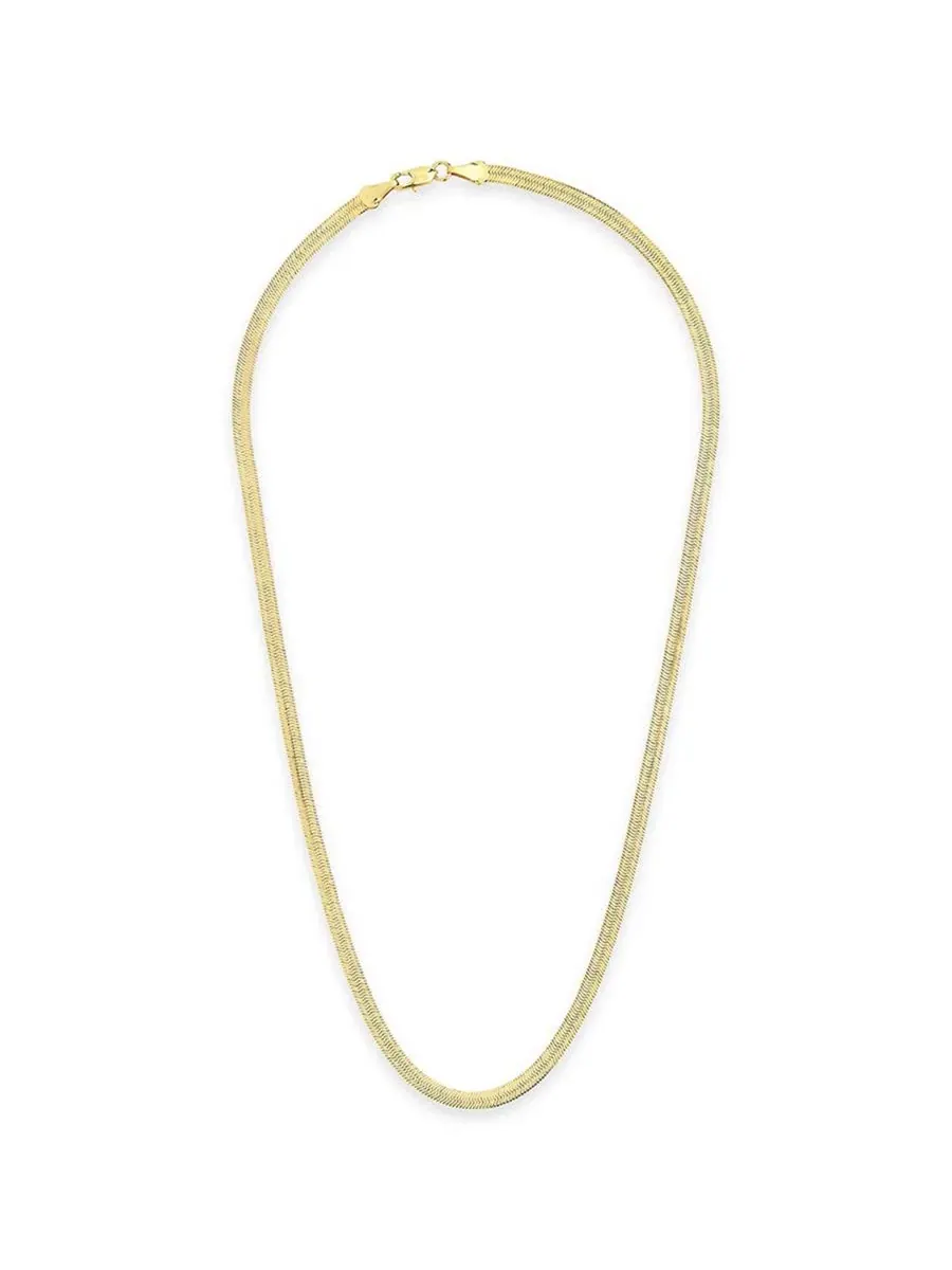 Толстая цепь-ершик Herringbone из золотистого металла Sterling Forever — изображение 2 из 3, оттенок золото
