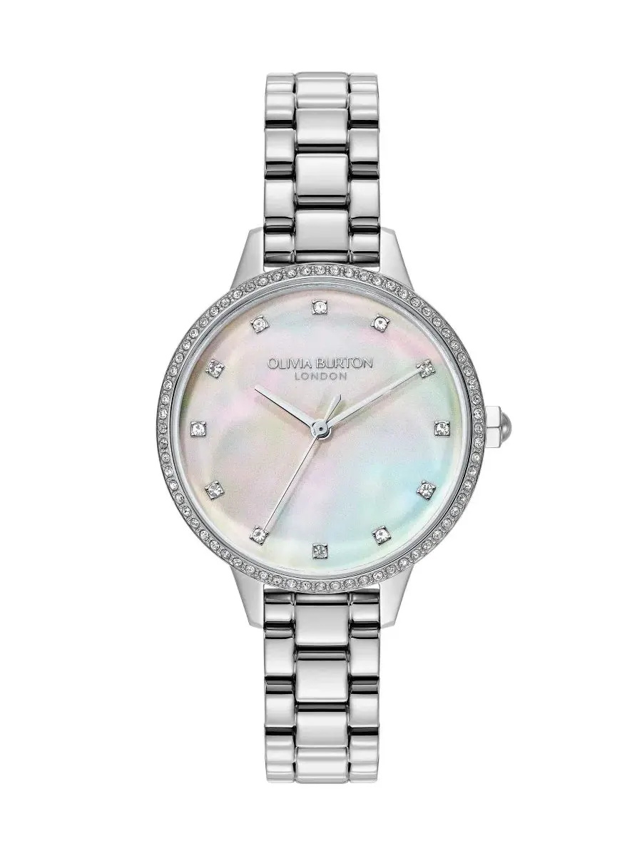 Женские часы Captivate с браслетом из нержавеющей стали, 34 мм Olivia Burton — серебристый