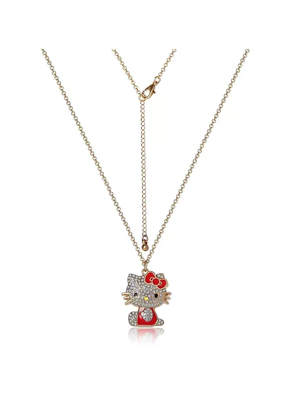 Ожерелье с подвеской из кристаллов Sanrio — золотистого оттенка с цветными эмалевыми акцентами — изображение 4 из 4