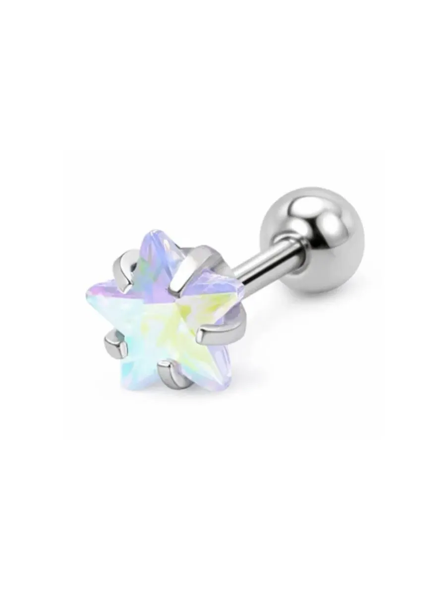 Серьги-гвоздики в виде звезд из кристаллов Rebl Jewelry — изображение 2 из 3, оттенок мульти