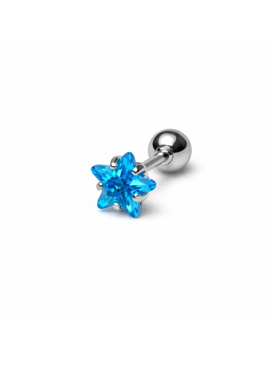 Серьги-гвоздики в виде звезд из кристаллов Rebl Jewelry — изображение 1 из 3, оттенок синий