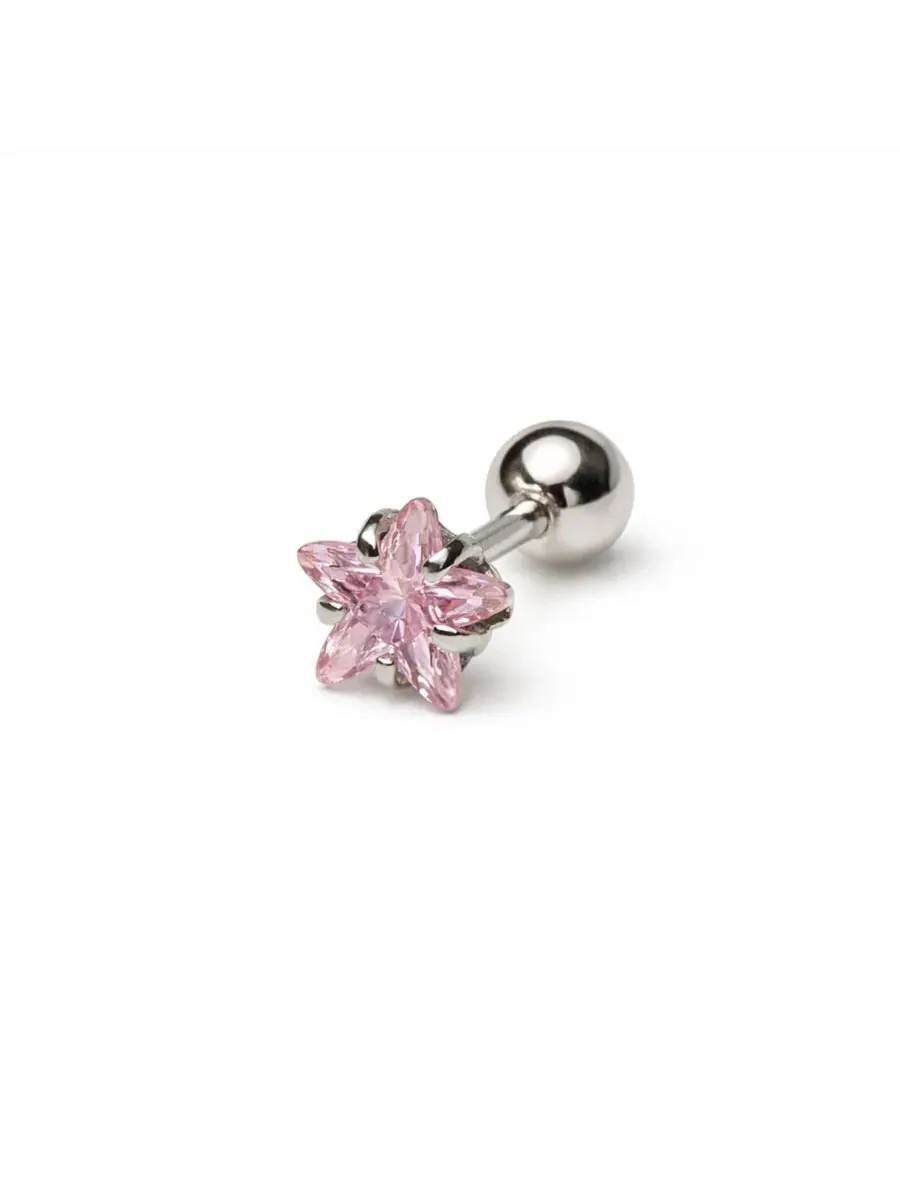 Серьги-гвоздики в виде звезд из кристаллов Rebl Jewelry — изображение 1 из 3, оттенок розовый