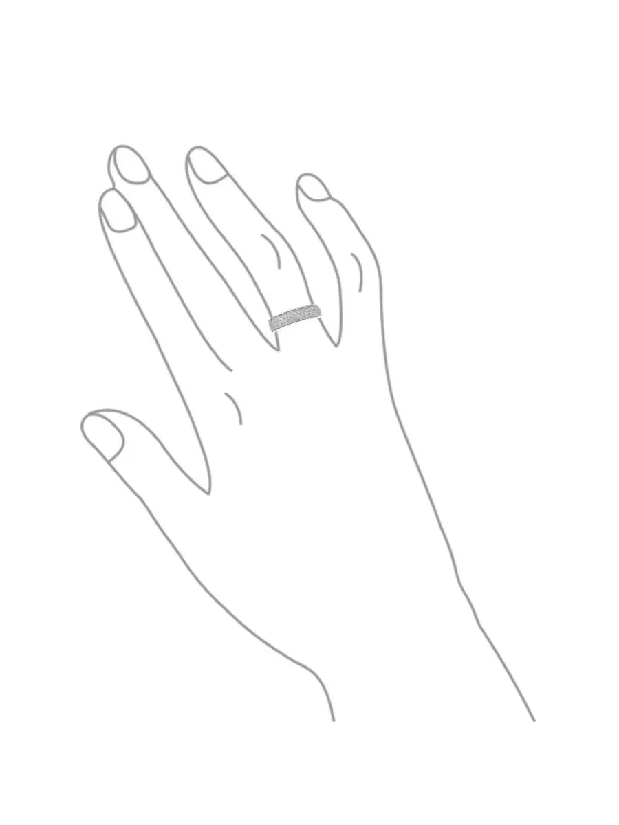 Кольцо-вечность из стерлингового серебра с фианитами, модель Wide Statement Eternity Band Ring 3 — изображение 2 из 3